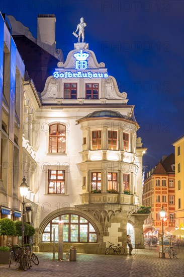 Hofbrauhaus brewery at night