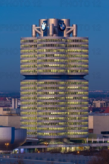 BMW headquarters in the evening light