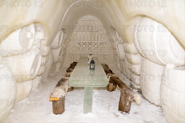 Dining room in the ice hotel