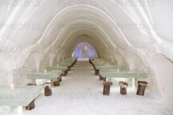 Dining room in the ice hotel