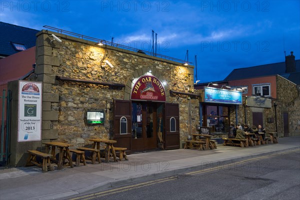 Historical fish restaurant at the blue hour