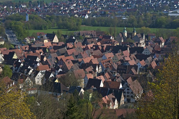 View from Michelsberg towards the historic centre with the former castle