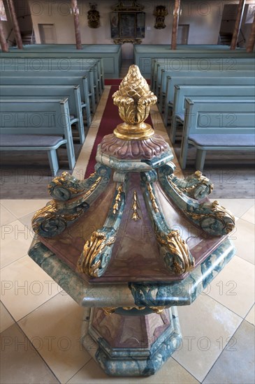 Baptismal font in the Church of St Maria