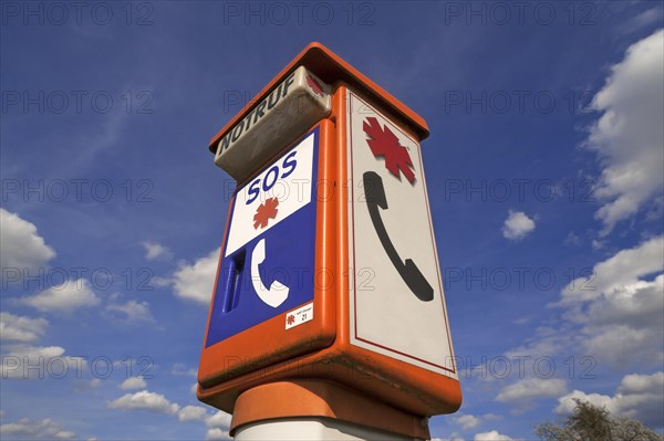 Roadside emergency telephone at the B3 road