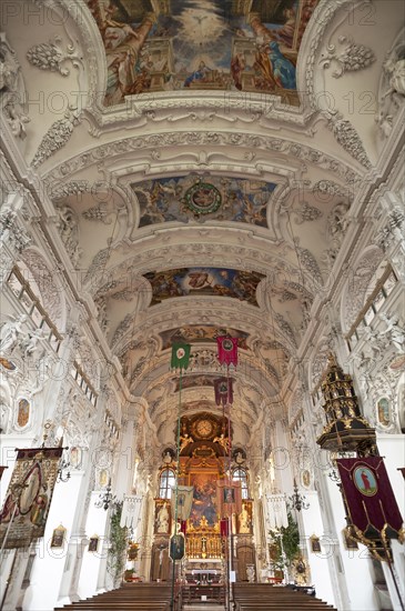 Baroque church with an altar