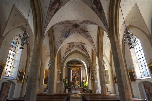 Interior with the altar of St. Vitus Church