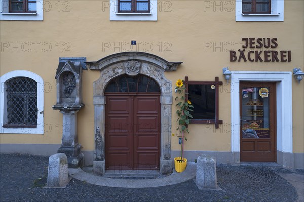 Baroque entrance to a bakery
