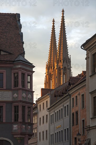 Towers of St. Peter's Church in the evening light