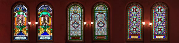 Coloured stained glass windows