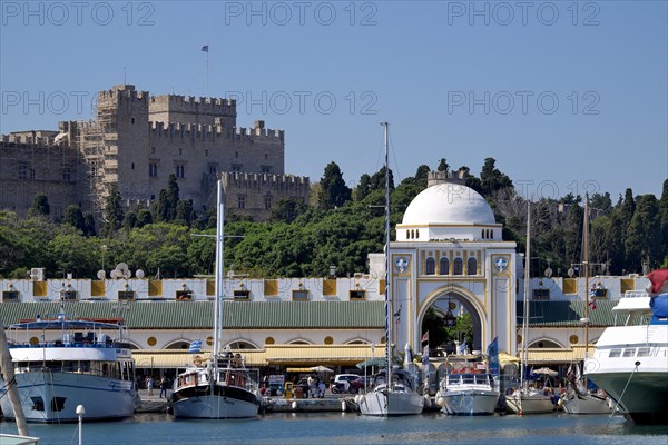 The New Market at Mandraki harbor