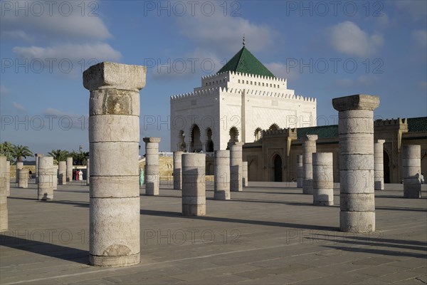 Remains of columns of the former prayer hall of the Hassan Mosque