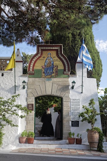 Entrance to the monastery of Panagia Theotokos tis Paleokastritsas or Panagia Theotokos