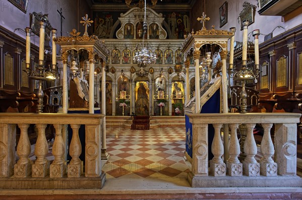 Greek Orthodox altar in the monastery church