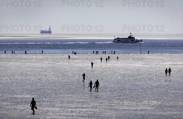 Strollers walking at low tide on the foreshore