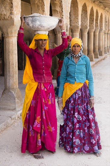 Construction workers at Chand Baori Step Well