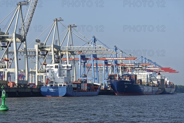 Container port with cranes