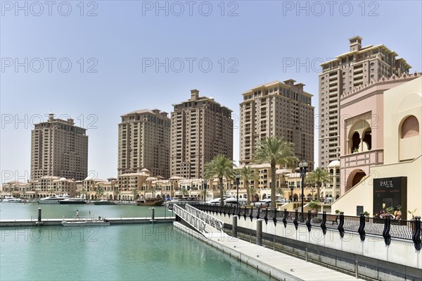 Skyscrapers at The Pearl lagoon