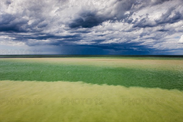 Thunderstorm over the sea on the coast near Saint-Valery-en-Caux