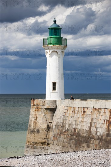 Lighthouse on the coast at Saint-Valery-en-Caux