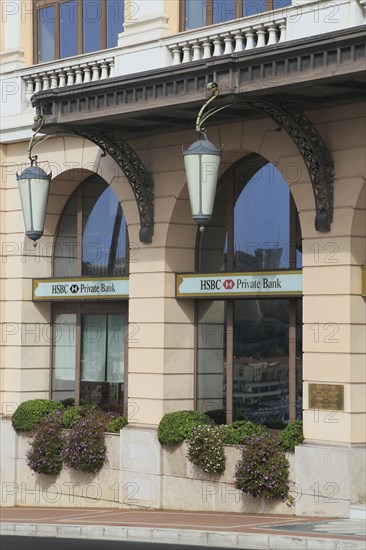 Facade of the private bank HSBC on Avenue d'Ostende