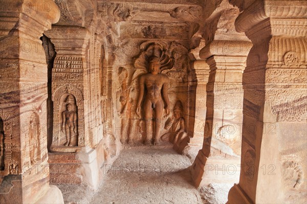 Relief of Jain Tirthankaras in the cave no. 4