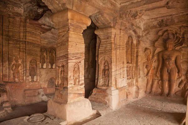 Relief of Jain Tirthankaras in the cave no. 4