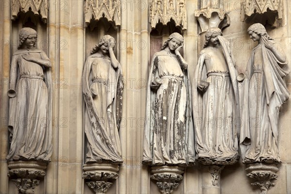 Five foolish virgins in the interior of the Cathedral of Magdeburg