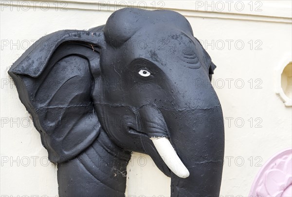 Elephant statue at Buddhist Mahiyangana Raja Maha Vihara Temple