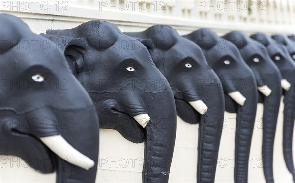 Elephant statues at Buddhist Mahiyangana Raja Maha Vihara Temple