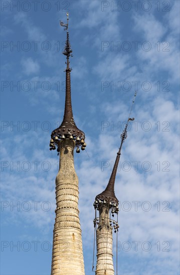 Detail of crumbling stupas