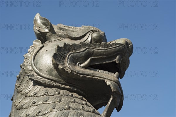 Chinthe guarding the National Independence Monument in Maha Bandula Park
