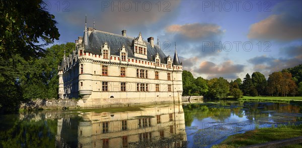 Renaissance Chateau d'Azay-le-Rideau and moat