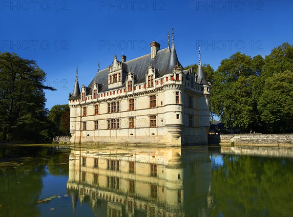 Renaissance Chateau d'Azay-le-Rideau and moat