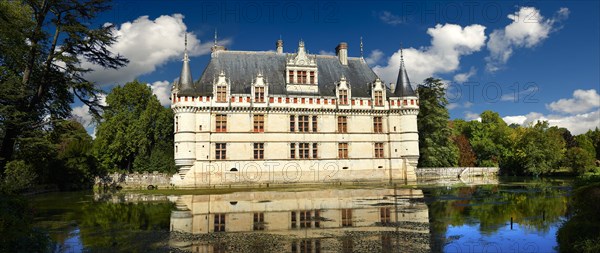 Renaissance Chateau d'Azay-le-Rideau and moat