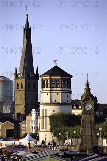 Banks of the River Rhine in Dusseldorf's historic centre