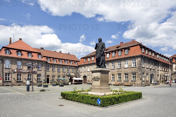 Poststallgebaude building and baroque town house with Jean-Paul Memorial