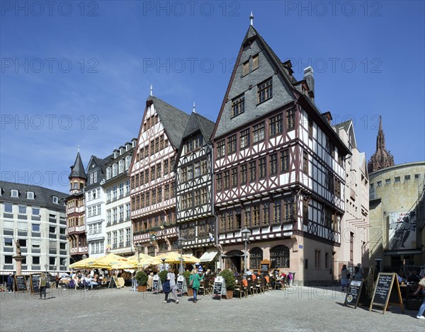 Reconstructed row of town houses on the Romerberg in the historic centre