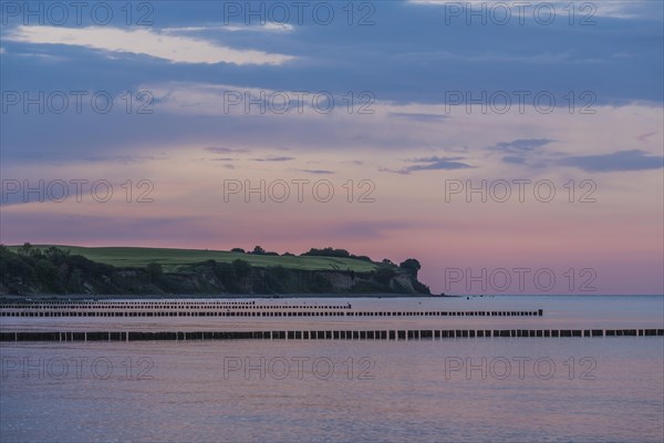 Groynes made of wooden stilts in the Baltic Sea