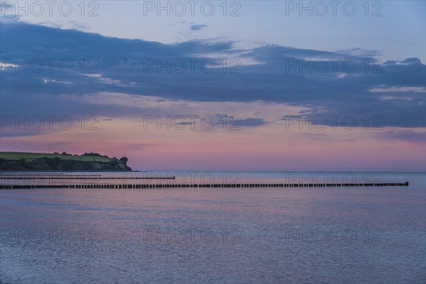 Groynes made of wooden stilts in the Baltic Sea