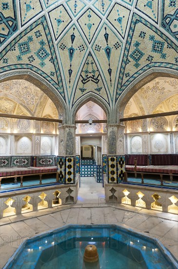 Ornate interior with water pools