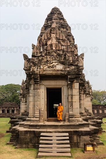 Monk at the entrance to the main portal