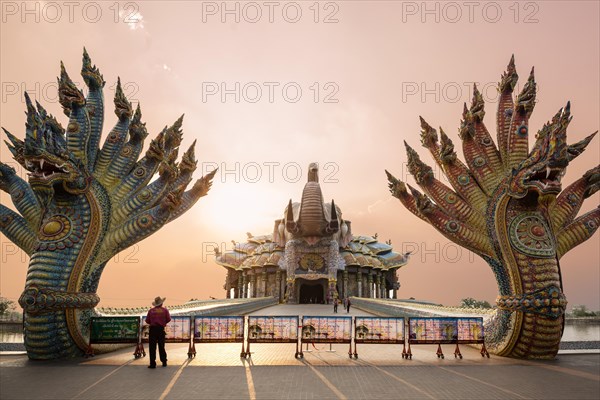 Bridge of the two Naga kings to the Elephant Temple Thep Wittayakhom Vihara