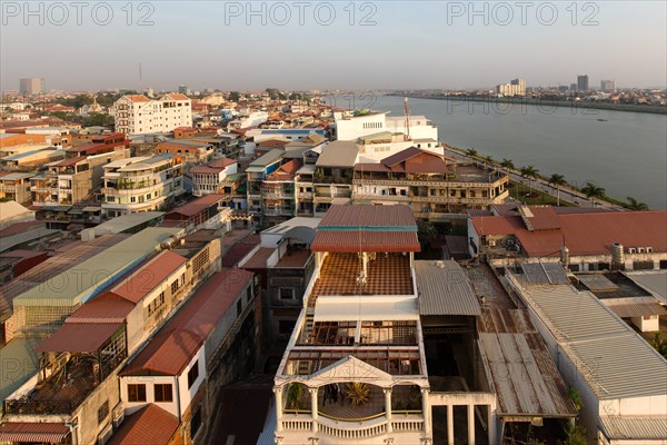 View from the Grand Waterfront Hotel at Riverside City and Tonle Sap river
