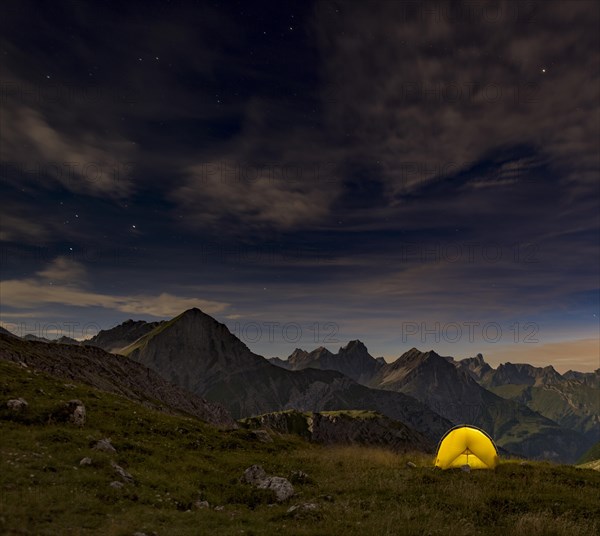 Illuminated tent