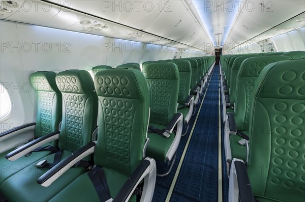Passenger cabin of a Boeing 737-800 of the Transavia airline