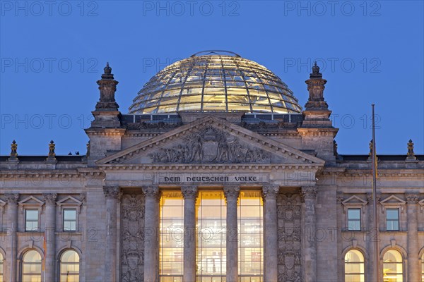 Reichstag parliament at dusk