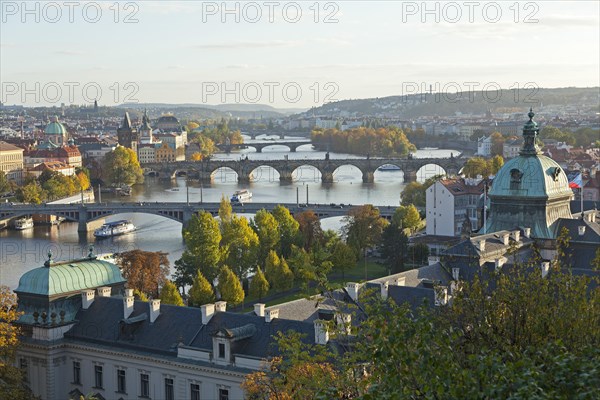 iew from the Letna hill on Moldova and bridges