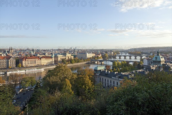 iew from the Letna hill on Moldova and bridges