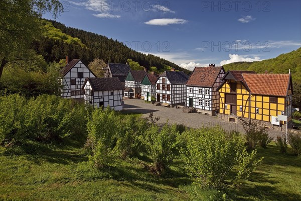 Half-timbered houses in the Open Air Museum