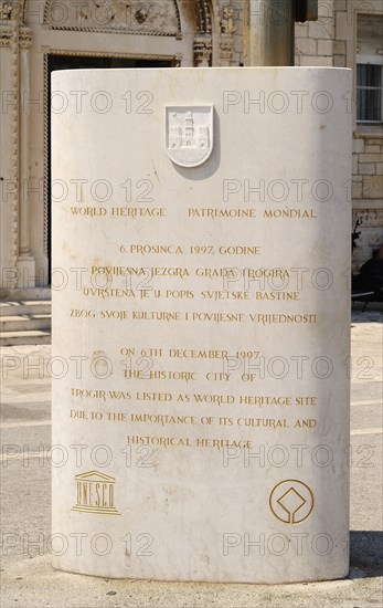 World Heritage stone tablet